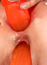 Playful blonde anal dildoin