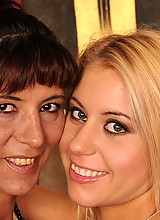 Gina and Nikky in an old-young lesbian hardcore